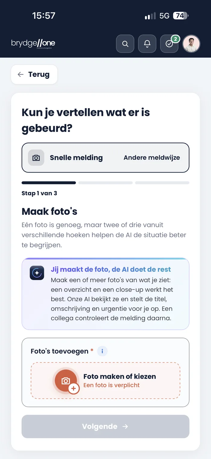 Reporting with just a photo in the BrydgeOne web app